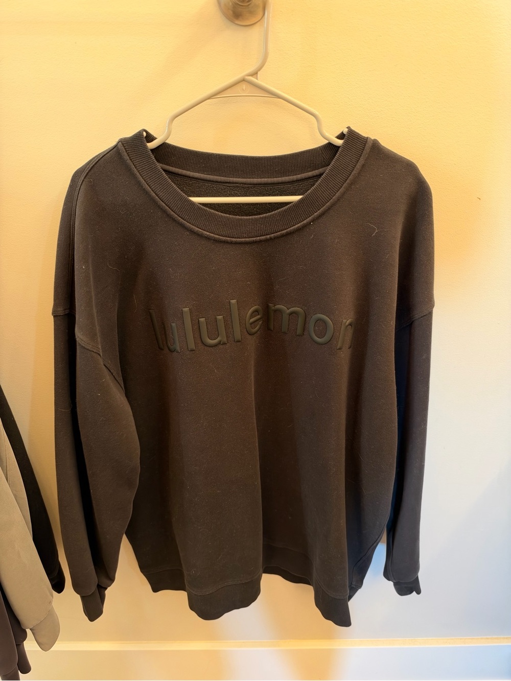 lululemon athletica Black Crewneck with Raised Logo